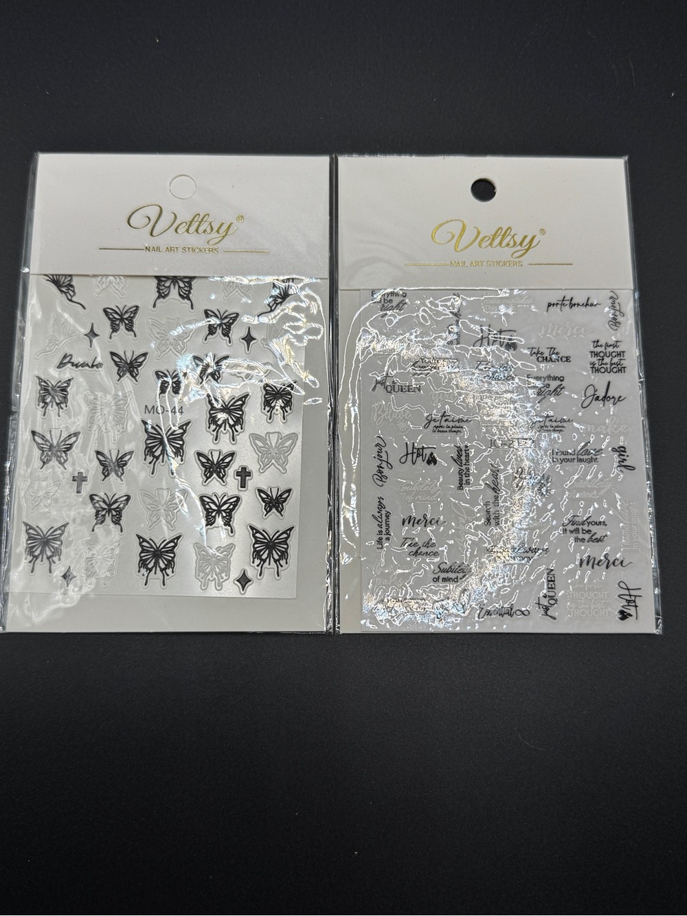 NIP Vettsy Nail Art Stickers Butterfly and positive statements